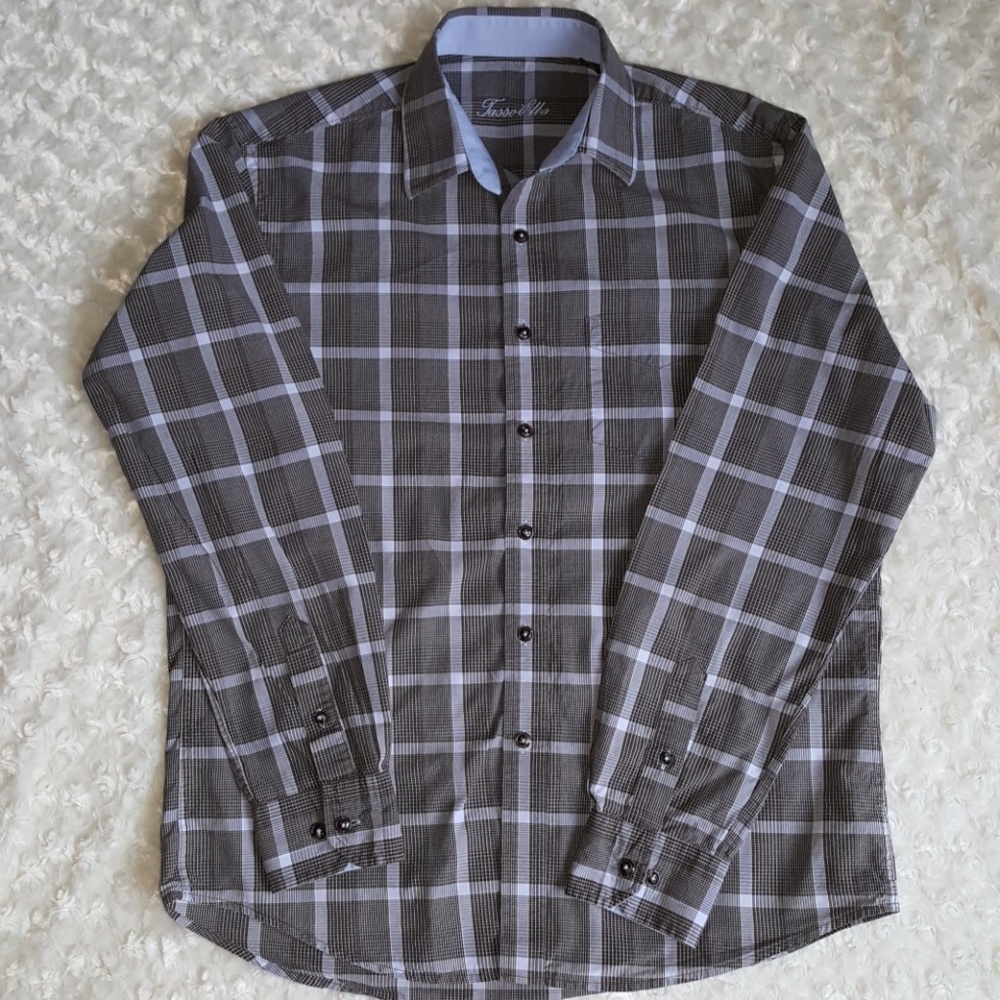 Tasso Elba men's plaid button down shirt - Picture 1 of 5